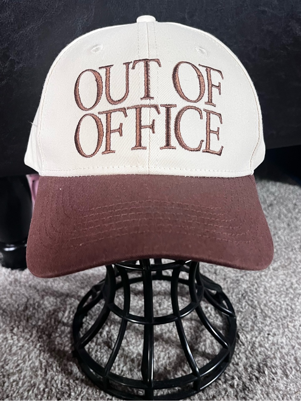 Out of Office Two-Tone Baseball Cap - Cream and Brown